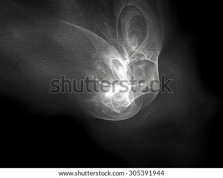 The birth of a new star. Fractal black and white flash. Abstract texture. Black and white fractal. Fractal art background for creative design. Decoration for wallpaper desktop, poster, cover booklet.