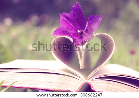 Love. Open book.  Knowledge is power. Education. Enlightenment. Love in nature