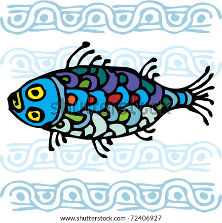 Colourful Fish Drawing