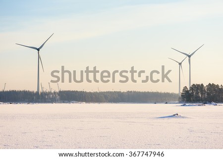 Safe renewable wind energy generators. Finland, Kotka