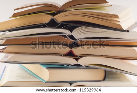 stacked books group to study and read