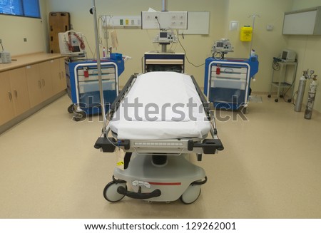 hospital emergency room with resuscitation equipment