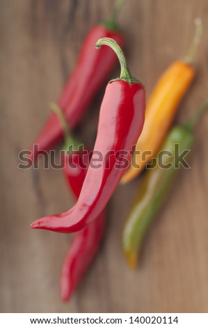 soft and fresh spicy pepper chili brightly colored