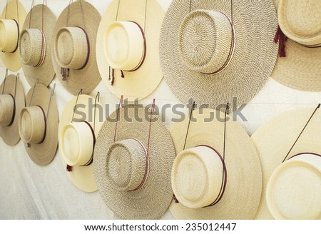 wheat straw hats , chilean traditional hat