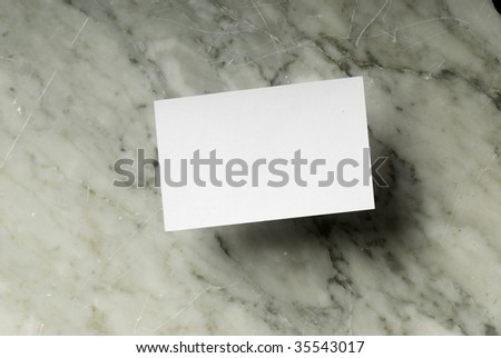 business card on gray marble designer put data