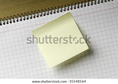 sticky note pasted on notepad for text