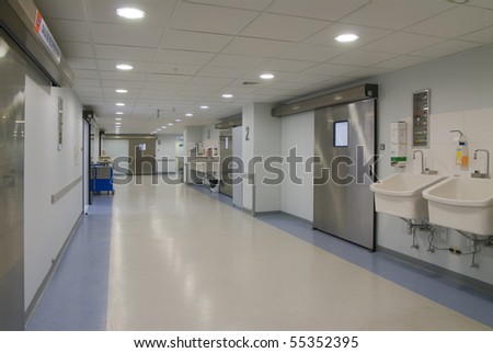 corridor operating rooms in modern hospital facilities
