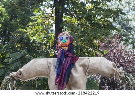Cloth scarecrow in a rural fair
