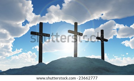 three cross on Calvary hill