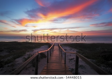 Image of a walkway going to the beach in South Africa Western Cape Province