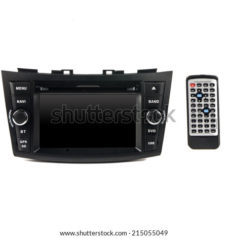 Modern car audio video system isolated