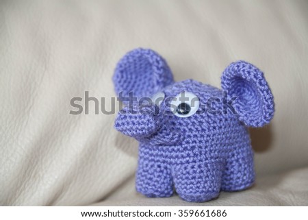 Handmade knit toy, elephant
