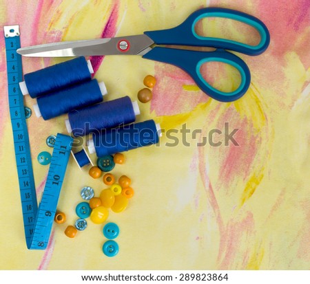 Sewing theme. Sewing tools. Sewing series.