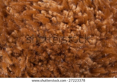 close-up of brown synthetic fiber