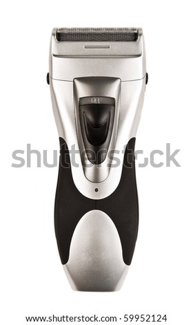 Electric shaver place on white background