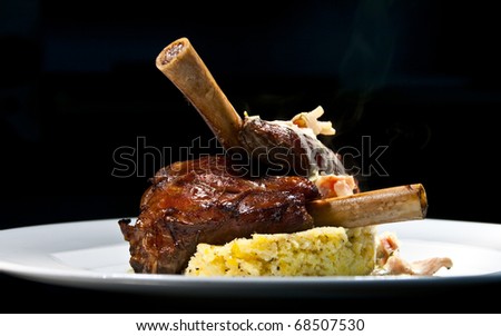 Lamb Food arranged on a white plate