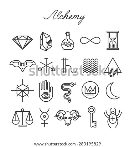 Alchemy Icon Set. Vector Illustration - 283195829 : Shutterstock
