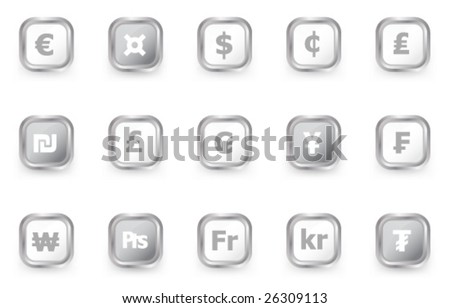 currency signs. stock vector : set of currency signs icons