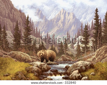 stock photo Grizzly Bear in the Rocky Mountains AF006
