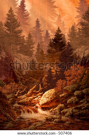 Mountain Forest Stream / AF-055