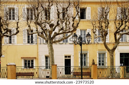 French Houses 1 - Terrace - Trees Foreground