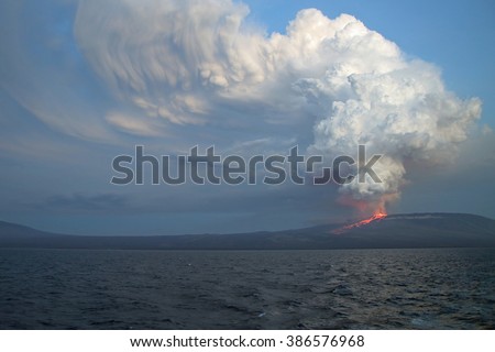 Wolf Volcano erupts on Isabela Island in the Galapagos, May 26, 2015 (active for the first time in 33 years)