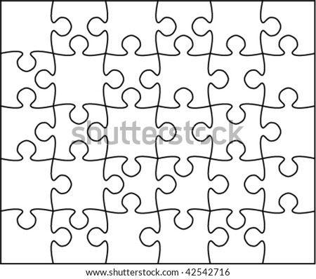 jigsaw puzzle template. jigsaw puzzle vector 5x6