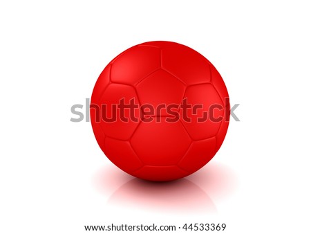 How To Kick A Soccer Ball High. stock photo : Red Soccer ball on white background. High resolution 3D image