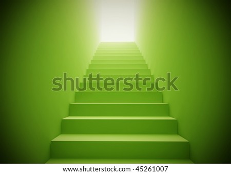 green staircase