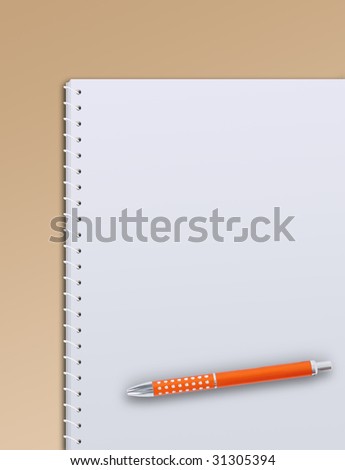 plain paper book with pencil