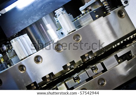 close up of CNC punching machine