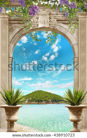 sea view through the arch