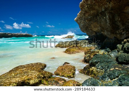 \'Surf at Boca Prins\' on the Island of Aruba in Arikok National Park.