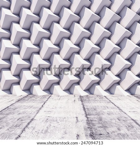 Abstract geometric background of the concrete. 3d photorealistic render.