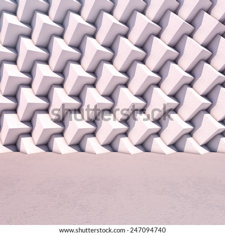 Abstract geometric background of the concrete. 3d photorealistic render.