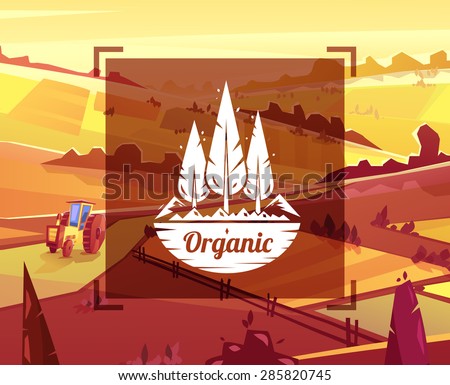 Organic landscape. Vector design illustration for web design development, natural landscape graphics.