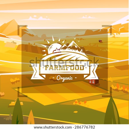 Farm food landscape. Vector design illustration for web design development, natural landscape graphics.