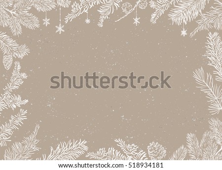 Christmas Poster - Illustration. Vector illustration of Christmas Background with branches of christmas tree.