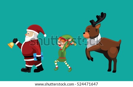 Christmas Characters Set Cartoon Vector Illustration 6 - 524471647 : Shutterstock