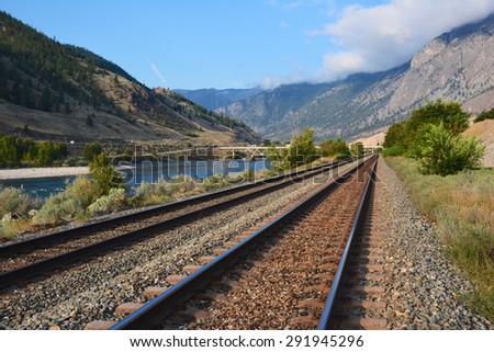 Railroad Tracks in Spences Bridge, British Columbia, Canada