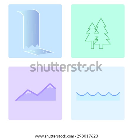 These signs show what are those landscapes are. Easy to understand Waterfalls forests mountains or Ocean. May be these is the place for relaxing for who love nature.