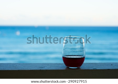 Sea and wine glass
