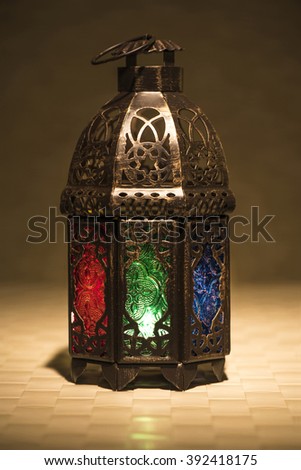Ramadan lantern on a mat