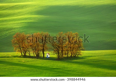 Spring landscape of South Moravia, Moravia, South Moravia, Czech republic