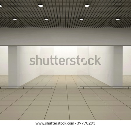 Empty store with signboard