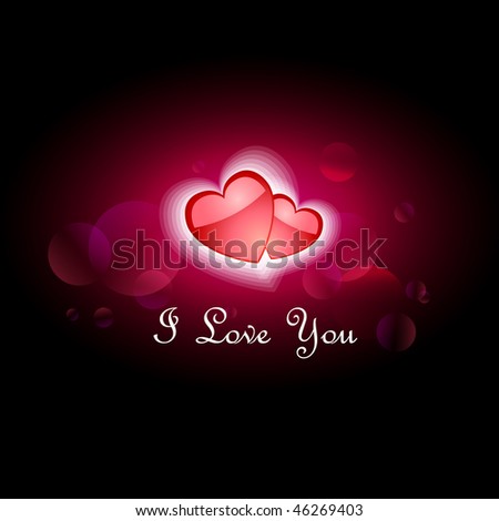 i love you wallpaper. stock photo : Glittering lights background with hearts - I Love You