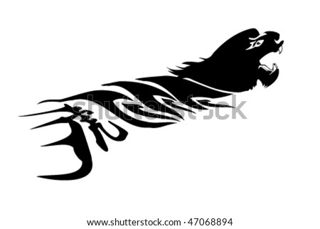 stock vector vector tiger tattoo with chinese character for tiger