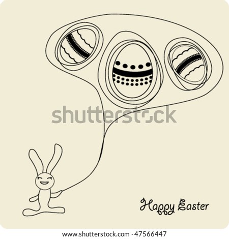 easter bunny cartoon drawing. stock vector : Easter bunny