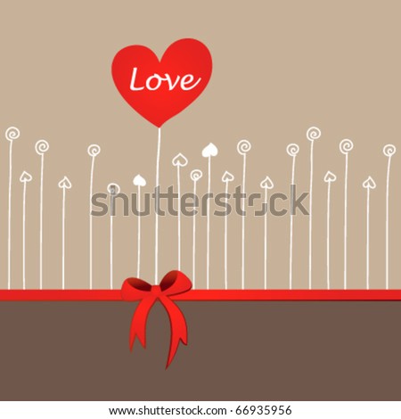stock vector Wedding or Valentine heart design card