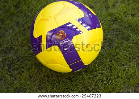 MELBOURNE - FEBRUARY 14: A-league Major Semi Final - Melbourne Victory 4 defeated Adelade United 0. Game ball pictured.